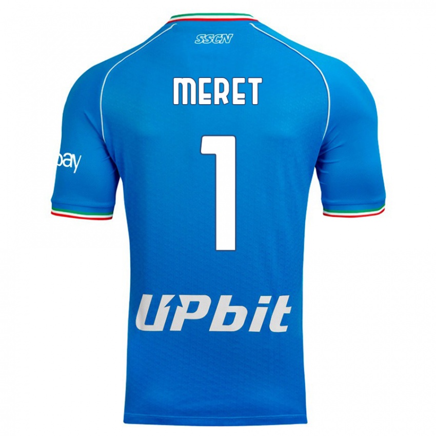 Uomo Maglia Alex Meret #1 Cielo Blu Kit Gara Home 2023/24 Maglietta