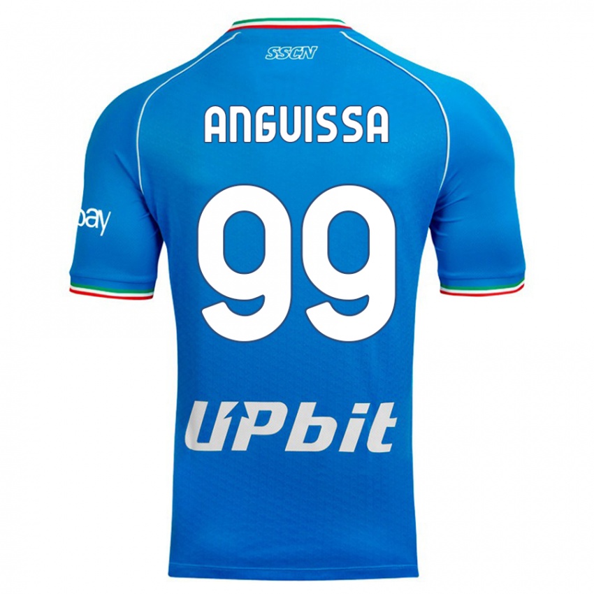 Uomo Maglia Andre Zambo Anguissa #99 Cielo Blu Kit Gara Home 2023/24 Maglietta