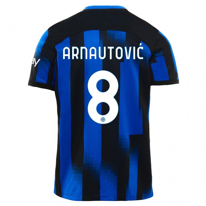 Uomo Maglia Marko Arnautovic #8 Nero Blu Kit Gara Home 2023/24 Maglietta