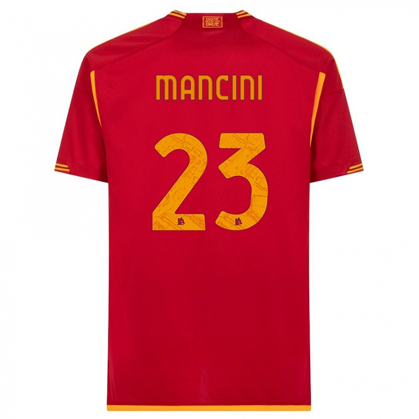 Uomo Maglia Gianluca Mancini #23 Rosso Kit Gara Home 2023/24 Maglietta