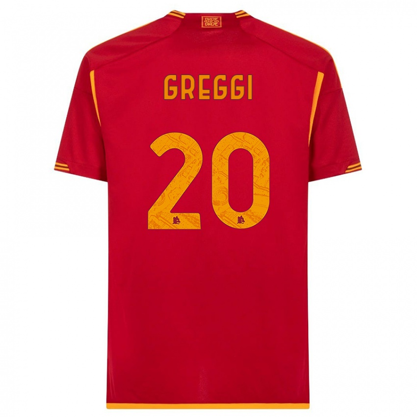 Uomo Maglia Giada Greggi #20 Rosso Kit Gara Home 2023/24 Maglietta