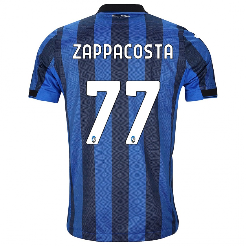 Uomo Maglia Davide Zappacosta #77 Nero Blu Kit Gara Home 2023/24 Maglietta