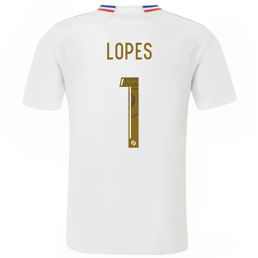 Uomo Maglia Anthony Lopes #1 Bianco Kit Gara Home 2023/24 Maglietta