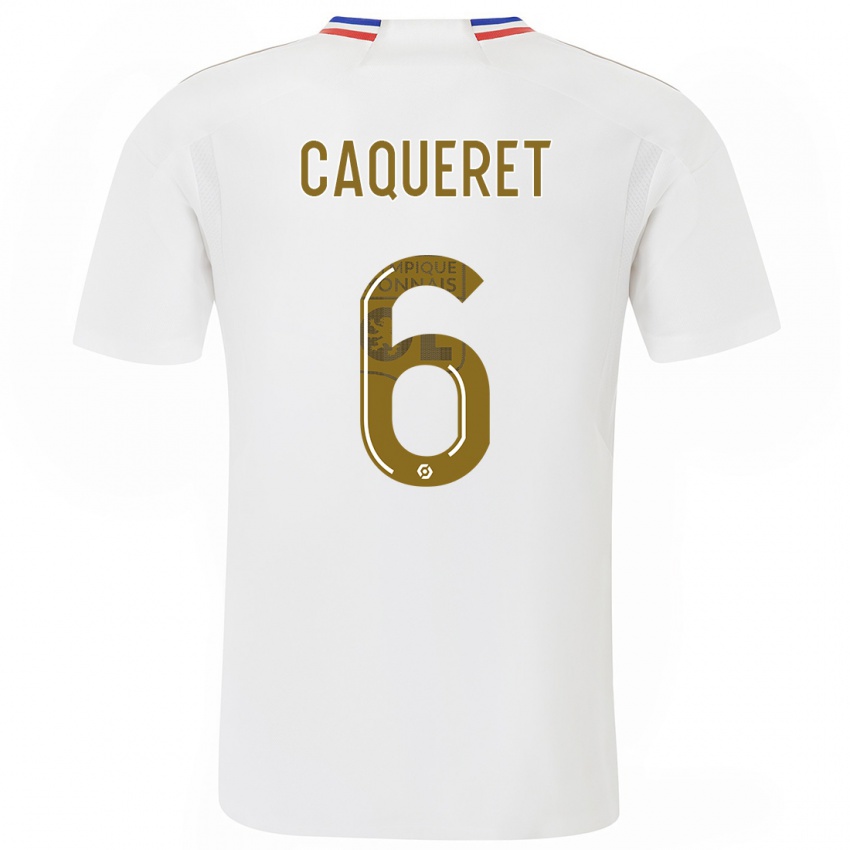 Uomo Maglia Maxence Caqueret #6 Bianco Kit Gara Home 2023/24 Maglietta