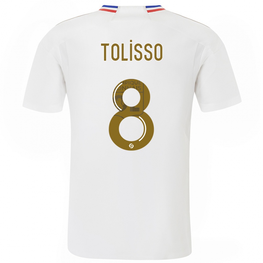 Uomo Maglia Corentin Tolisso #8 Bianco Kit Gara Home 2023/24 Maglietta