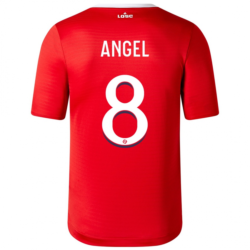 Uomo Maglia Angel Gomes #8 Rosso Kit Gara Home 2023/24 Maglietta
