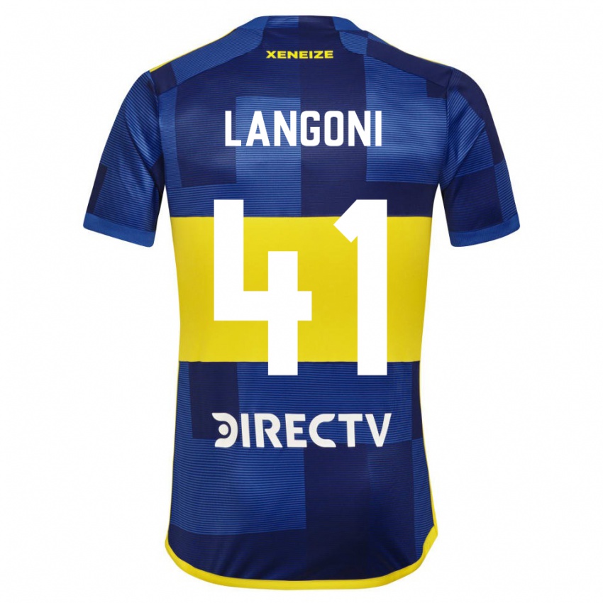 Uomo Maglia Luca Langoni #41 Blu Scuro Giallo Kit Gara Home 2023/24 Maglietta
