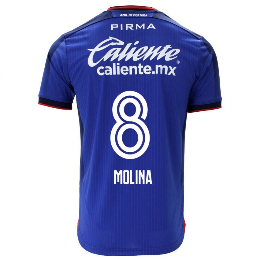 Uomo Maglia Dalia Molina #8 Blu Kit Gara Home 2023/24 Maglietta