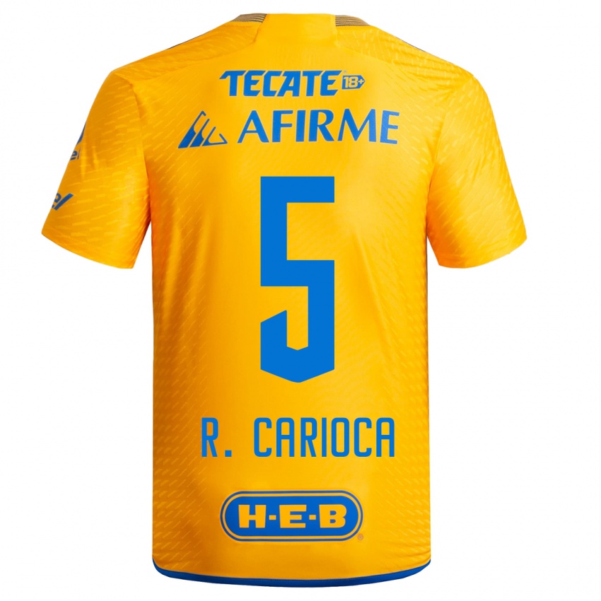 Uomo Maglia Rafael Carioca #5 Giallo Kit Gara Home 2023/24 Maglietta