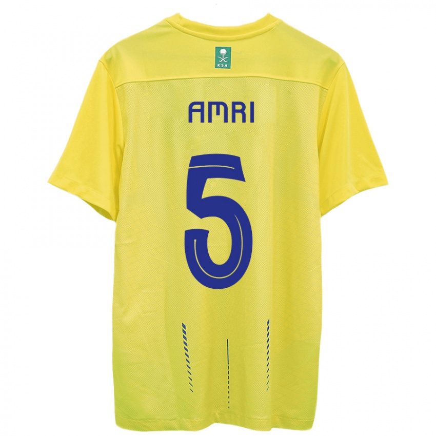 Uomo Maglia Abdulelah Al-Amri #5 Giallo Kit Gara Home 2023/24 Maglietta