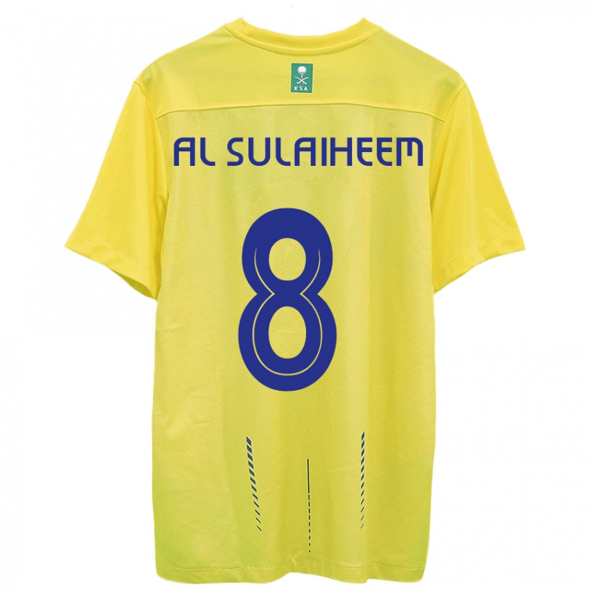 Uomo Maglia Abdulmajeed Al-Sulaiheem #8 Giallo Kit Gara Home 2023/24 Maglietta
