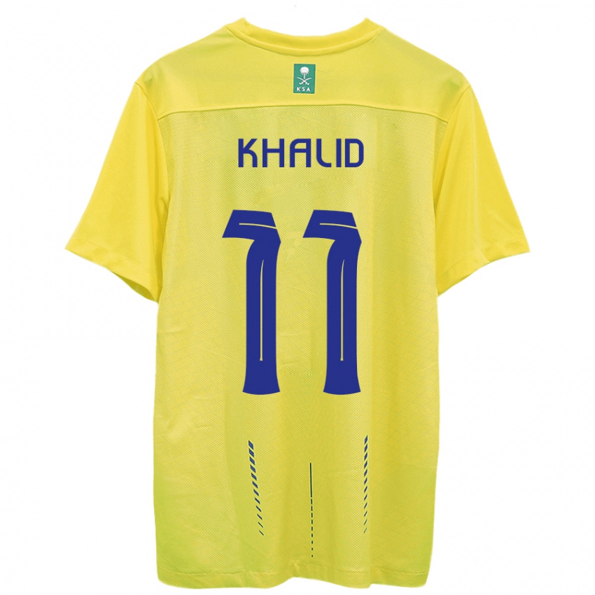 Uomo Maglia Khalid Al-Ghannam #11 Giallo Kit Gara Home 2023/24 Maglietta