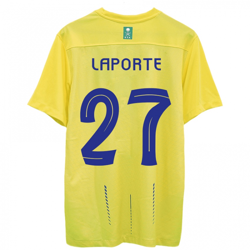 Uomo Maglia Aymeric Laporte #27 Giallo Kit Gara Home 2023/24 Maglietta