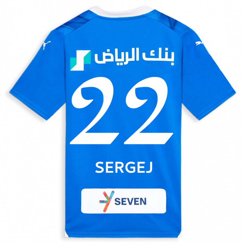 Uomo Maglia Sergej Milinkovic-Savic #22 Blu Kit Gara Home 2023/24 Maglietta