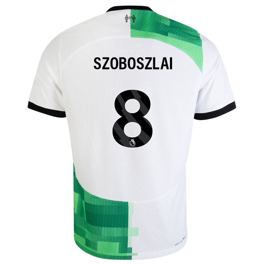 Uomo Maglia Dominik Szoboszlai #8 Bianco Verde Kit Gara Away 2023/24 Maglietta