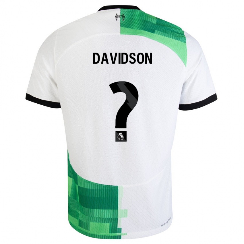 Uomo Maglia Josh Davidson #0 Bianco Verde Kit Gara Away 2023/24 Maglietta