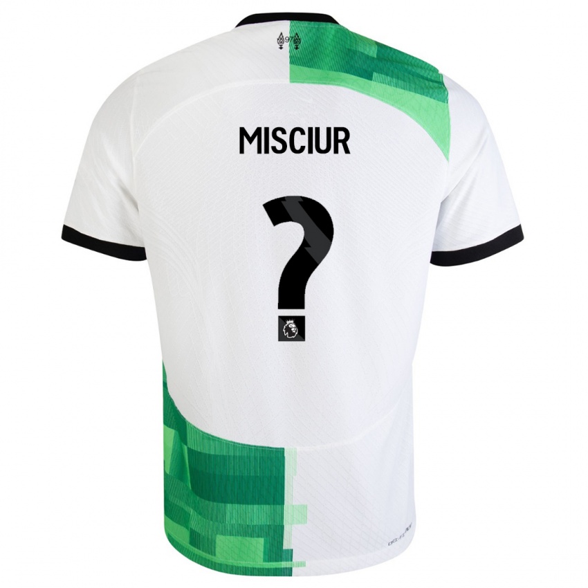 Uomo Maglia Kornel Misciur #0 Bianco Verde Kit Gara Away 2023/24 Maglietta