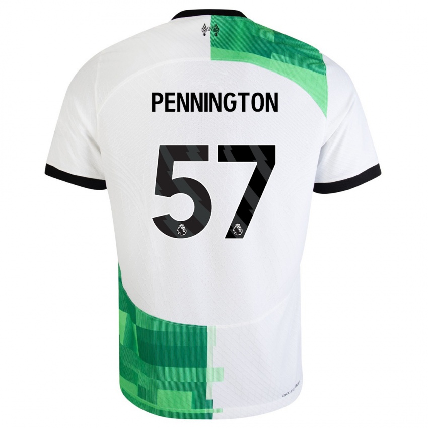 Uomo Maglia Cody Pennington #57 Bianco Verde Kit Gara Away 2023/24 Maglietta