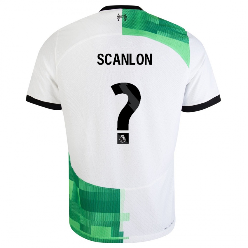 Uomo Maglia Calum Scanlon #0 Bianco Verde Kit Gara Away 2023/24 Maglietta