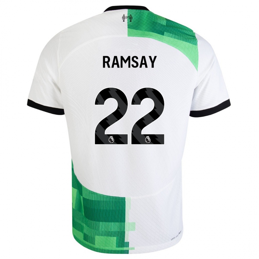 Uomo Maglia Calvin Ramsay #22 Bianco Verde Kit Gara Away 2023/24 Maglietta