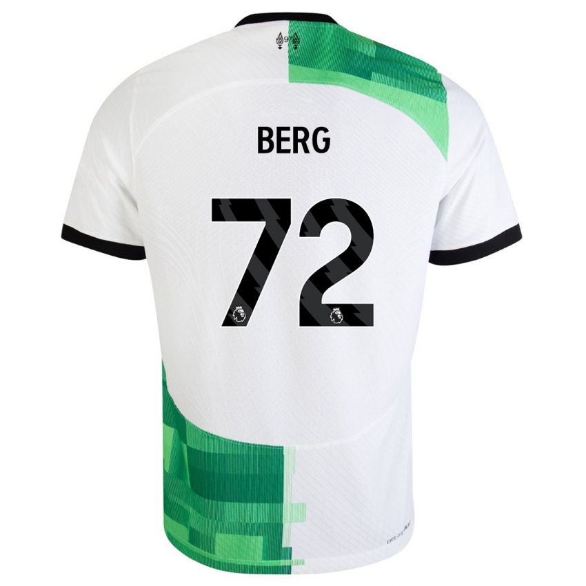 Uomo Maglia Sepp Van Den Berg #72 Bianco Verde Kit Gara Away 2023/24 Maglietta