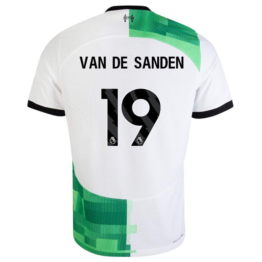 Uomo Maglia Shanice Van De Sanden #19 Bianco Verde Kit Gara Away 2023/24 Maglietta