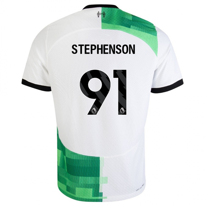 Uomo Maglia Luca Stephenson #91 Bianco Verde Kit Gara Away 2023/24 Maglietta