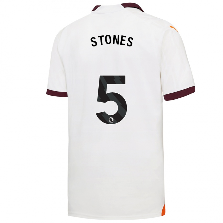 Uomo Maglia John Stones #5 Bianco Kit Gara Away 2023/24 Maglietta