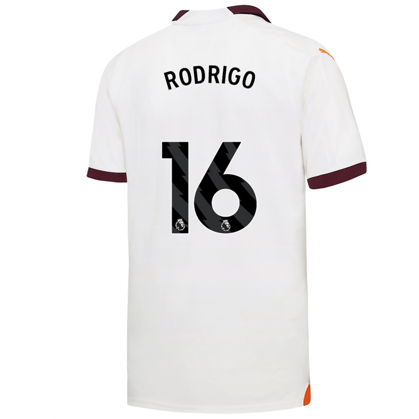 Uomo Maglia Rodrigo Hernandez #16 Bianco Kit Gara Away 2023/24 Maglietta