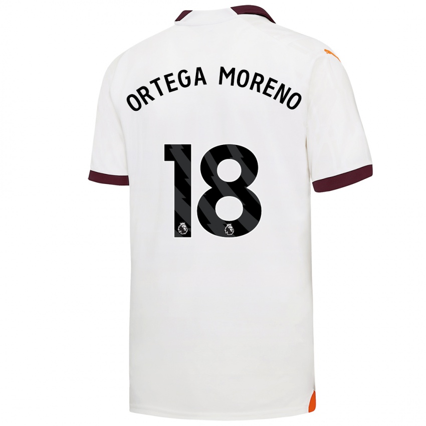 Uomo Maglia Stefan Ortega Moreno #18 Bianco Kit Gara Away 2023/24 Maglietta