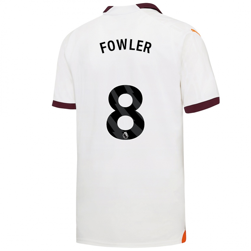 Uomo Maglia Mary Fowler #8 Bianco Kit Gara Away 2023/24 Maglietta
