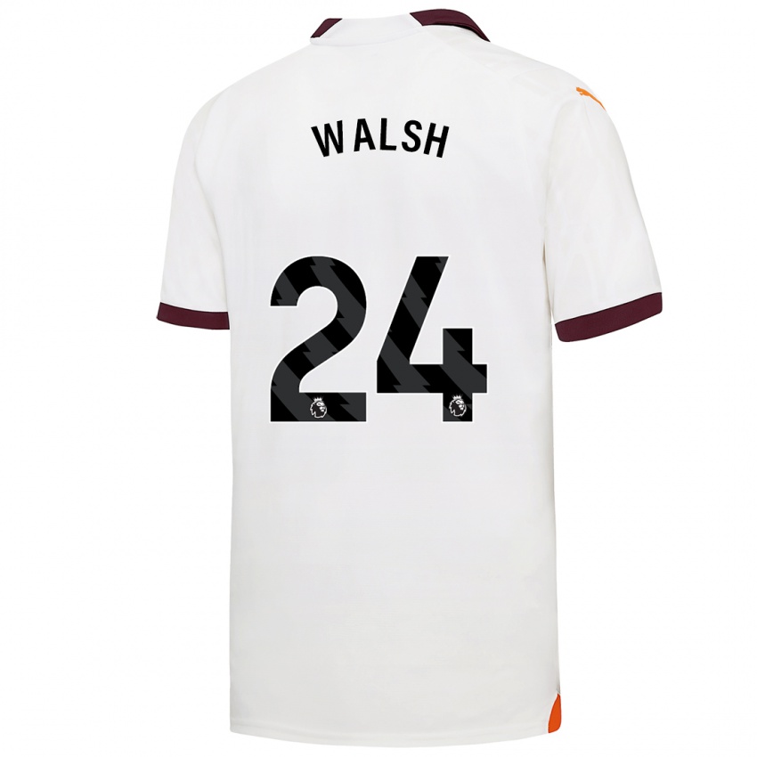 Uomo Maglia Keira Walsh #24 Bianco Kit Gara Away 2023/24 Maglietta