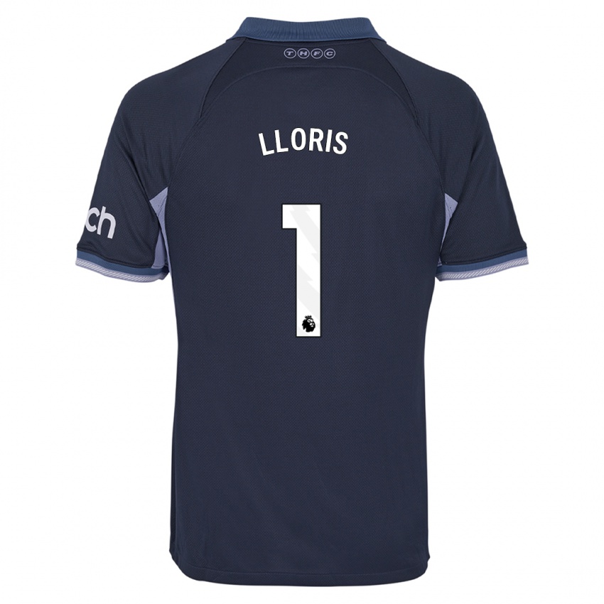 Uomo Maglia Hugo Lloris #1 Blu Scuro Kit Gara Away 2023/24 Maglietta