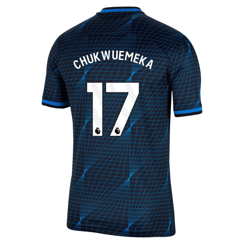 Uomo Maglia Carney Chukwuemeka #17 Blu Scuro Kit Gara Away 2023/24 Maglietta