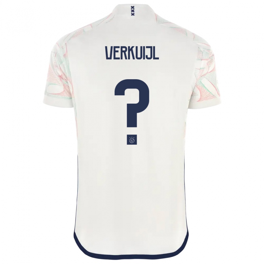 Uomo Maglia Mark Verkuijl #0 Bianco Kit Gara Away 2023/24 Maglietta