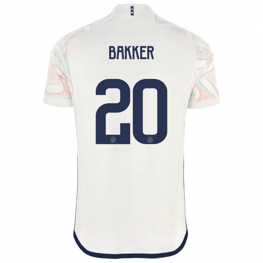 Uomo Maglia Eshly Bakker #20 Bianco Kit Gara Away 2023/24 Maglietta