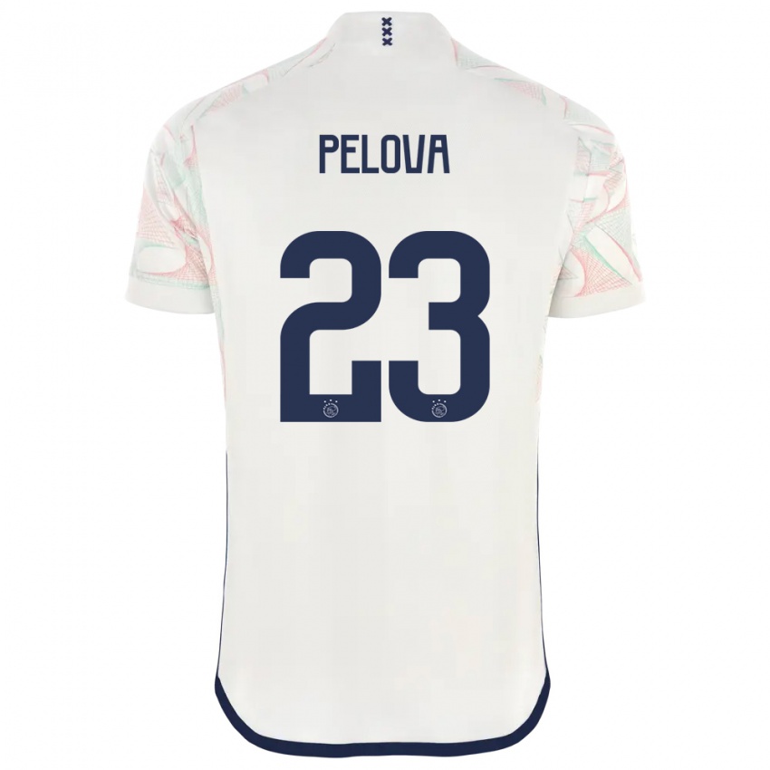 Uomo Maglia Victoria Pelova #23 Bianco Kit Gara Away 2023/24 Maglietta