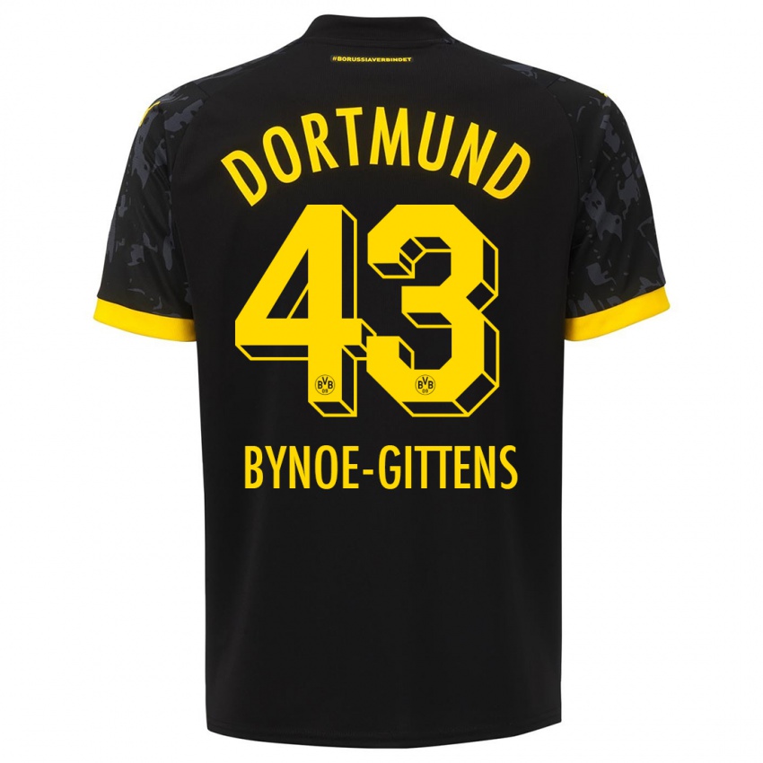 Uomo Maglia Jamie Bynoe-Gittens #43 Nero Kit Gara Away 2023/24 Maglietta