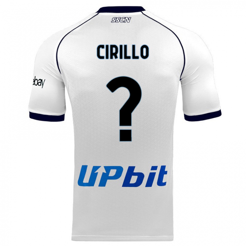 Uomo Maglia Gioele Cirillo #0 Bianco Kit Gara Away 2023/24 Maglietta