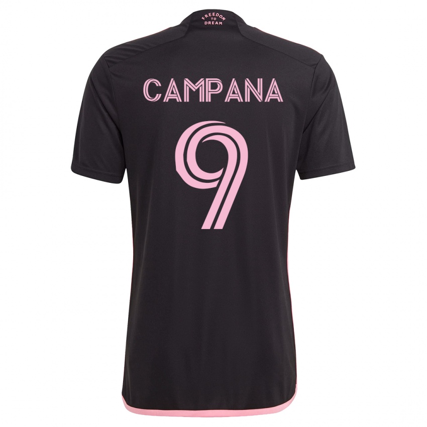 Uomo Maglia Leonardo Campana #9 Nero Kit Gara Away 2023/24 Maglietta