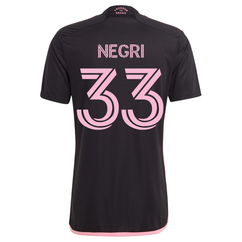 Uomo Maglia Franco Negri #33 Nero Kit Gara Away 2023/24 Maglietta