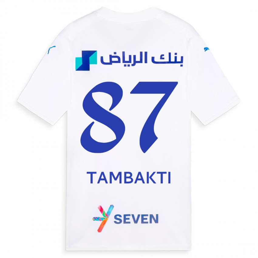 Uomo Maglia Hassan Tambakti #87 Bianco Kit Gara Away 2023/24 Maglietta