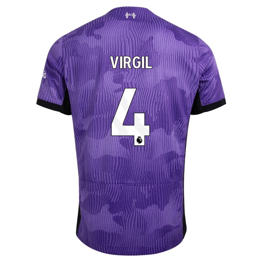 Uomo Maglia Virgil Van Dijk #4 Viola Kit Gara Third 2023/24 Maglietta