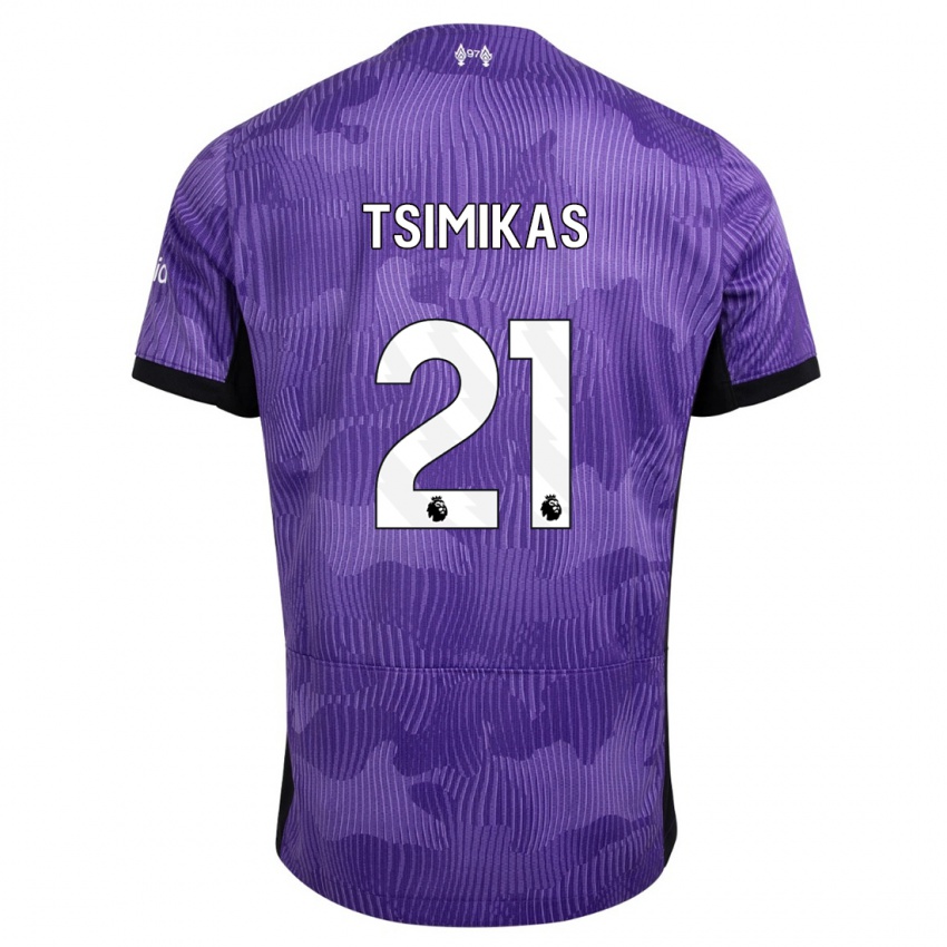 Uomo Maglia Konstantinos Tsimikas #21 Viola Kit Gara Third 2023/24 Maglietta