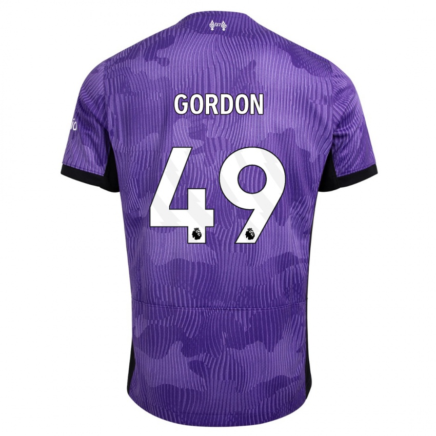 Uomo Maglia Kaide Gordon #49 Viola Kit Gara Third 2023/24 Maglietta