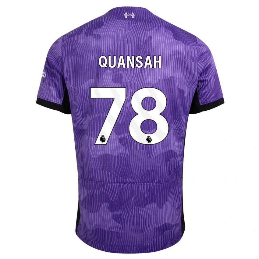 Uomo Maglia Jarell Quansah #78 Viola Kit Gara Third 2023/24 Maglietta