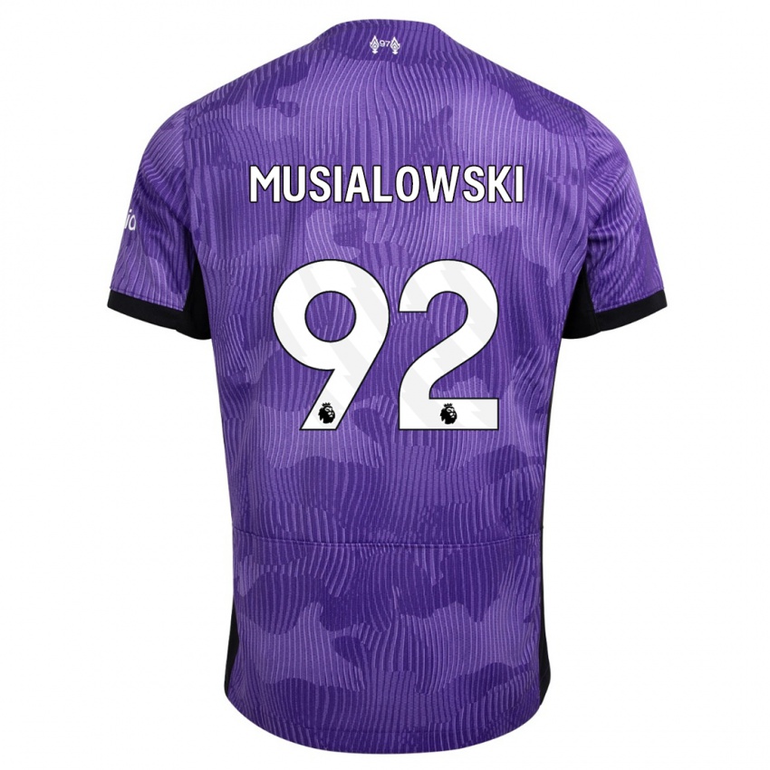 Uomo Maglia Mateusz Musialowski #92 Viola Kit Gara Third 2023/24 Maglietta