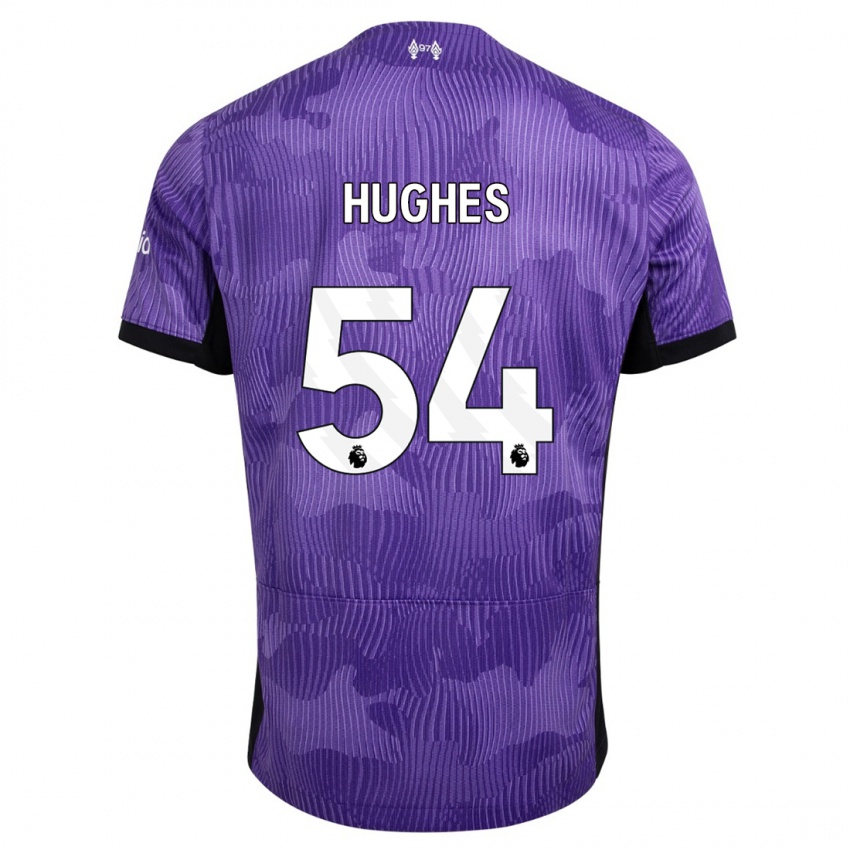 Uomo Maglia Liam Hughes #54 Viola Kit Gara Third 2023/24 Maglietta