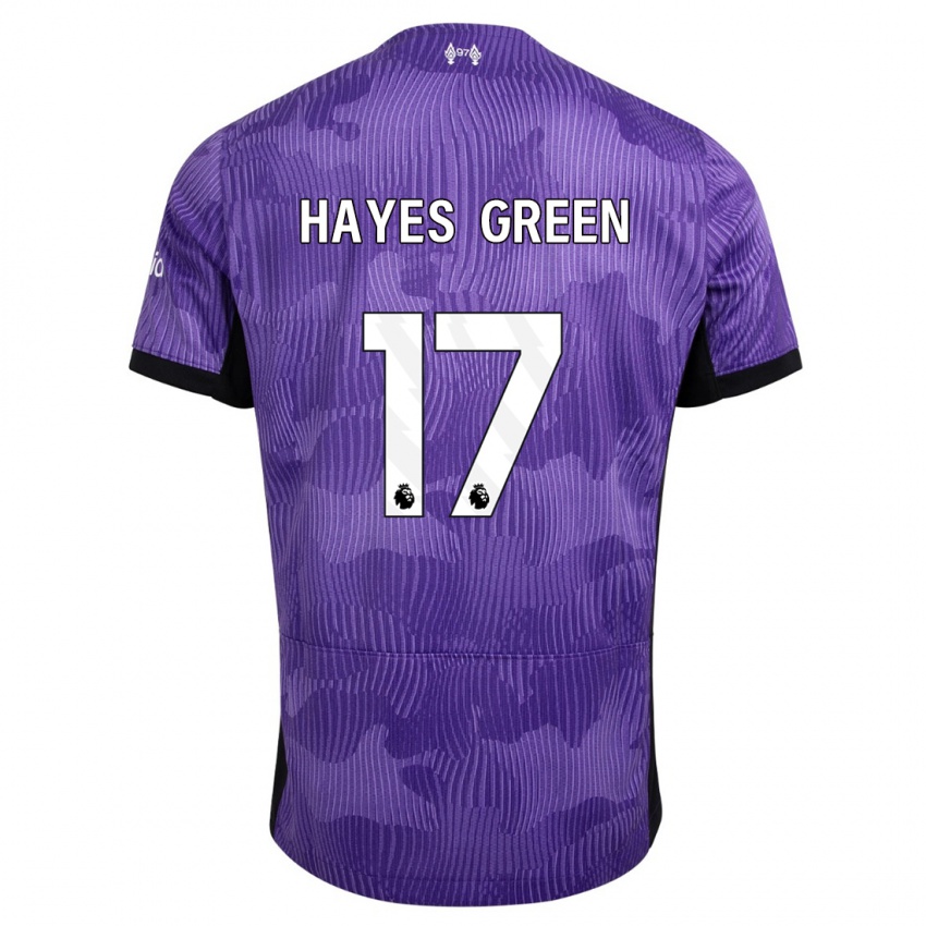 Uomo Maglia Charlie Hayes-Green #17 Viola Kit Gara Third 2023/24 Maglietta