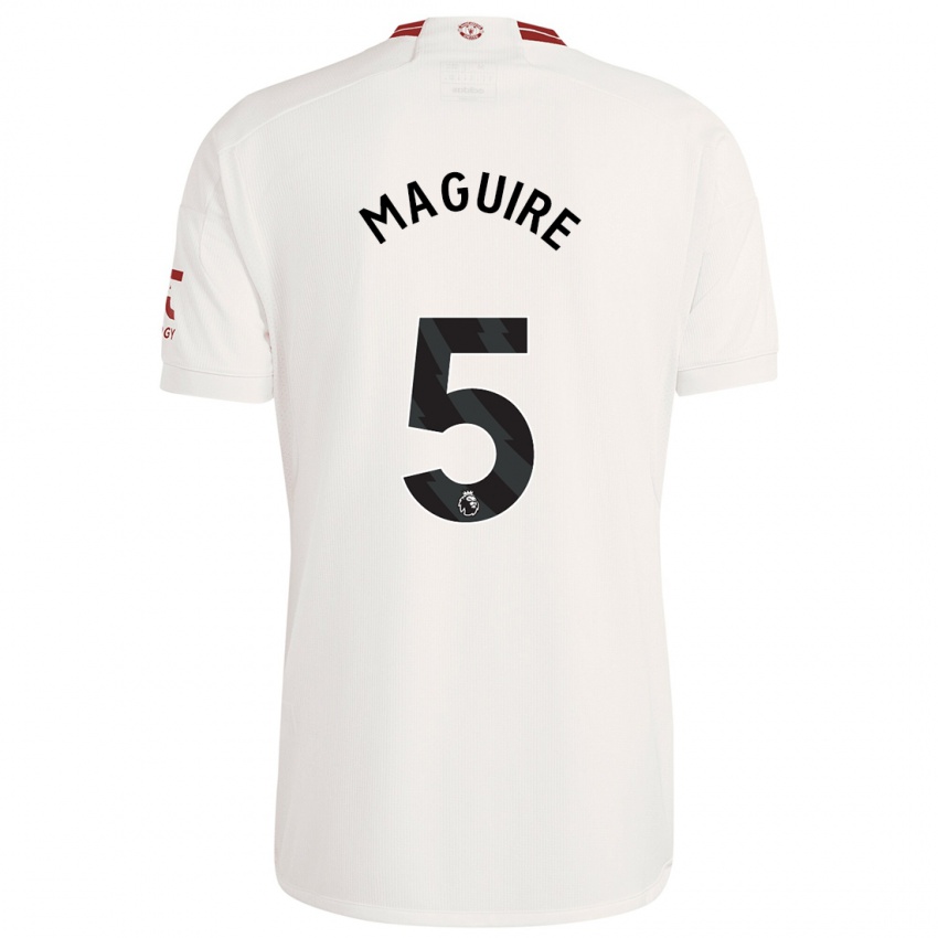 Uomo Maglia Harry Maguire #5 Bianco Kit Gara Third 2023/24 Maglietta
